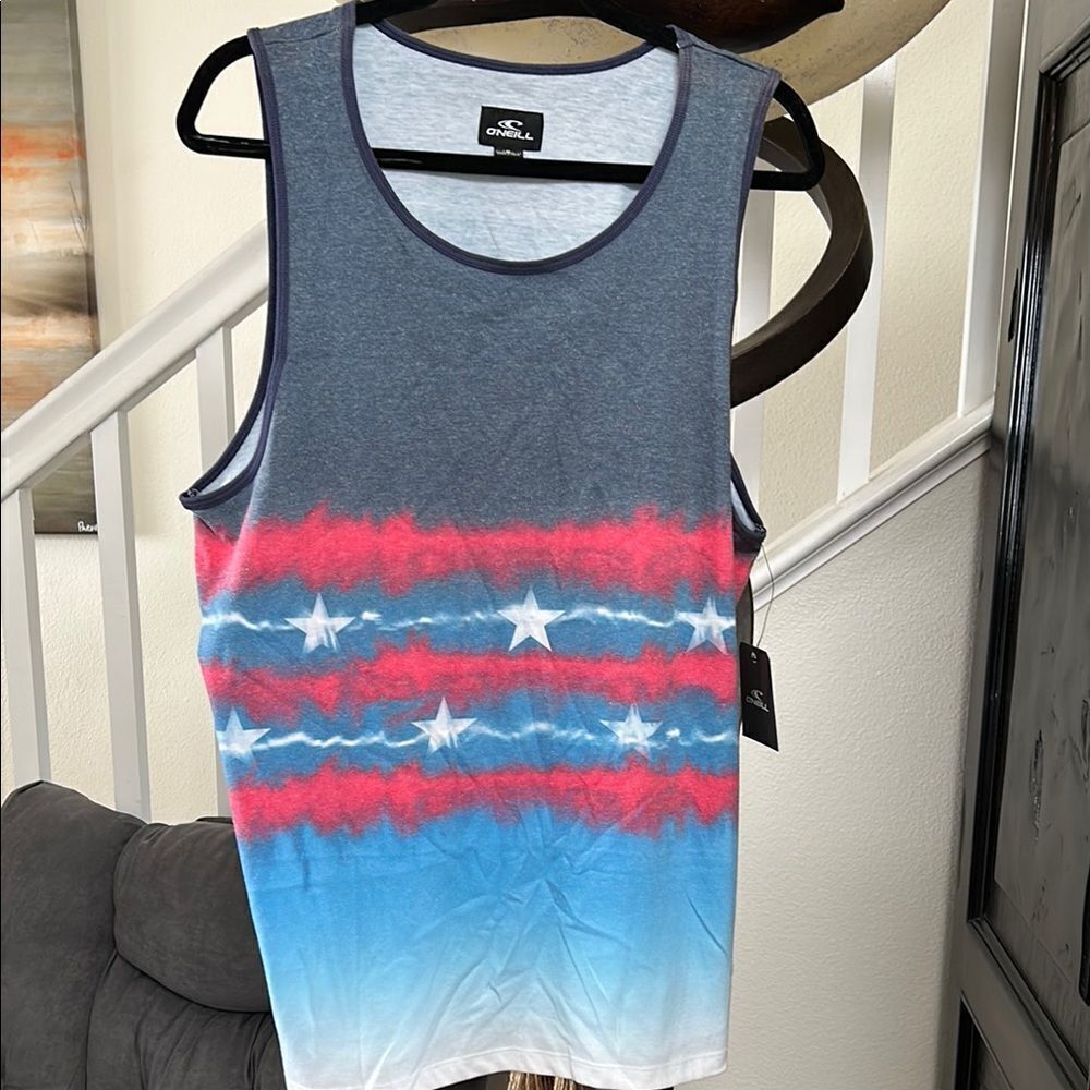 O'Neill Gray and Red Sleeveless Tank Top